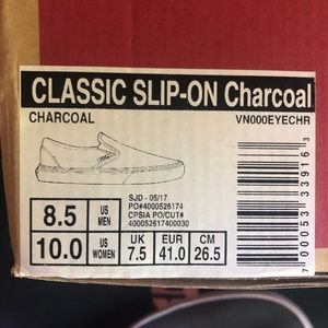 Vans classic slip ons-Gray